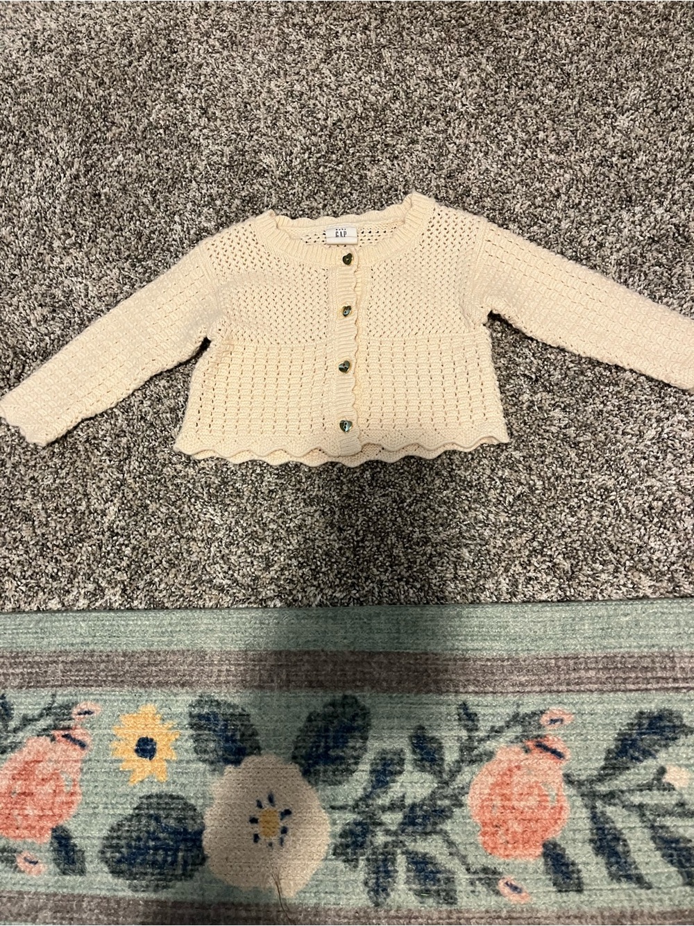 Baby Gap Baby Girl Cardigan Sweater with Heart Buttons 3-6month